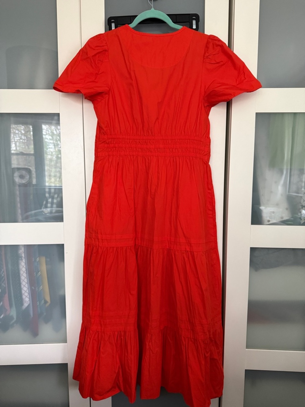 Quince Orange Tiered Maxi Dress with Smocked Waist Medium - Picture 2 of 4